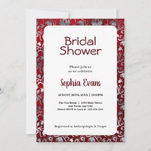 Convites Chuva de Noiva Preta e Prata com Floral Branco