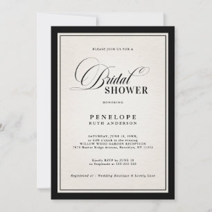 Convites Chuva de Noiva Preta Formal Moderno com Dinheiro A
