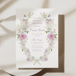 Convites Chuva de Noiva Romântica com Pastéis Suaves Florai
