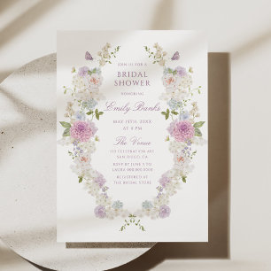 Convites Chuva de Noiva Romântica com Pastéis Suaves Florai