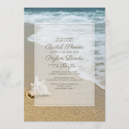 Convites Chuva de Noiva Stylish Praia Oceano Concha