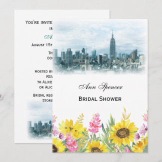 Convites Chuva de Noiva Sunflower Dreamy Teal NYC