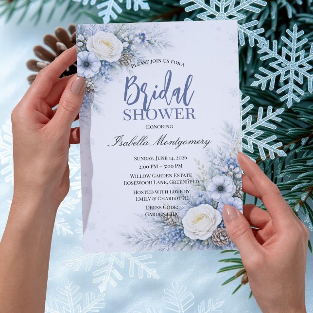Convites Chuva de Noiva Tema de Inverno (Winter Theme Bridal Shower Invitations)