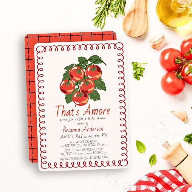 Convites Chuva de Noiva Tomate Vermelho That's Amore Italia (Criador carregado)