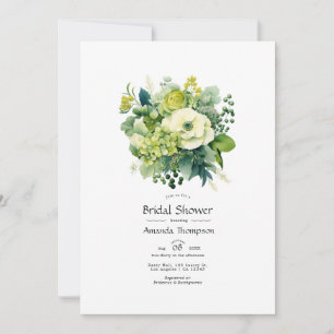 Convites Chuva de Noiva Tons de Verde Floral
