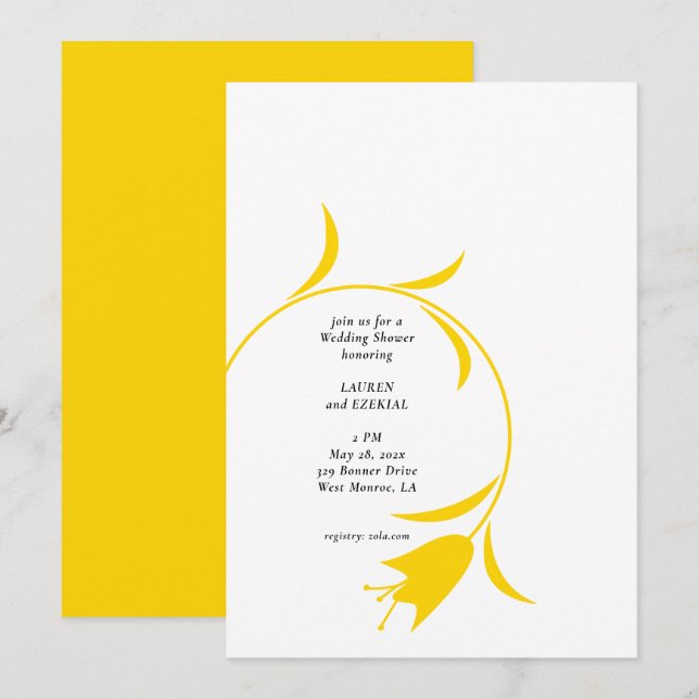 CONVITES CHUVA DE NOIVA TULIPA AMARELA MOD (Frente/Verso)