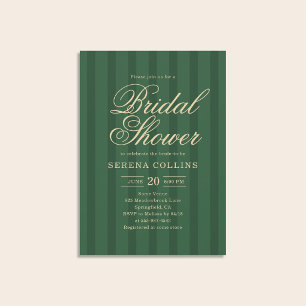 Convites Chuva de Noiva Verde Vintage Stripe