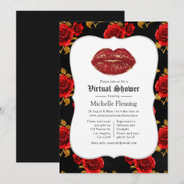 Convites Chuva de Noiva Virtual Floral Gótico