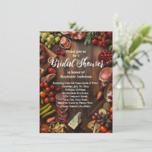 Convites Chuva de noivado do tema da placa Charcuterie
