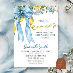 Convites Chuva de Noivas Blue Bow Amalfi Lemon That's Amore