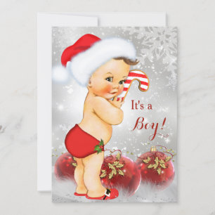 Convites Chuva de Ouro Branco Natal Baby Shower Menino More