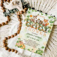 Chuva de Outono Animais da Floresta Baby Shower