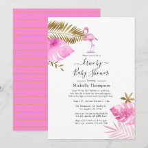 Chuva de Passageiro de Flamingo Rosa e Dourado