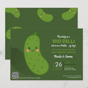 Convites Chuva de Pepino Verde Big Dill Baby Shower