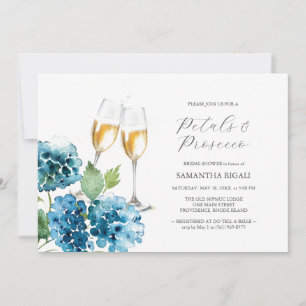 Convites Chuva de Pétalas Azuis e Chá de Noiva com Prosecco