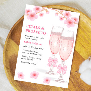 Convites Chuva de Pétalas e Prosecco no Chá de Noiva Rosa