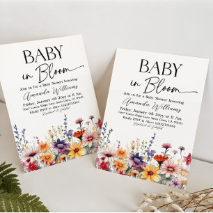 Convites Chuva de Pétalas Floral Baby in Bloom Chá de Bebê