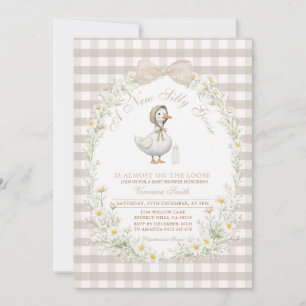Convites Chuva de Pétalas Margarida Ganso Bebê Branco Marfi