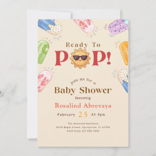 Convites Chuva de Picolé de Verão Baby Shower
