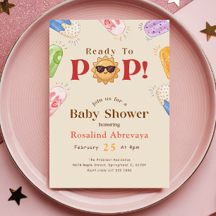 Convites Chuva de Picolé de Verão Baby Shower