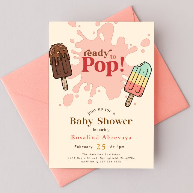 Convites Chuva de Picolés para Bebê Moderna e Pronta para C (Criador carregado)