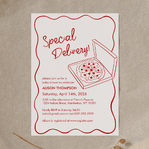 Convites Chuva de Pizza Especial para o Bebê