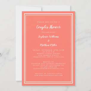 Convites Chuva de Presentes Casamento Noivado Coral Branco