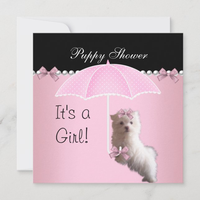 Convites Chuva de Presentes de Cachorrinho Cachorro Fofo Ro (Frente)