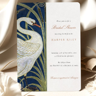 Convites Chuva de Presentes de Noiva Cisne Walter Crane
