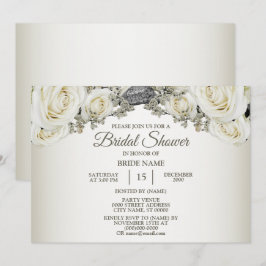Convites Chuva de Presentes de Noiva Floral Branco Verde Be