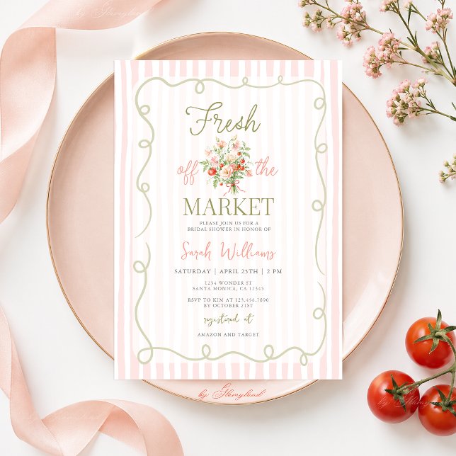 Convites Chuva de Presentes de Noiva Fresh Off the Market (Criador carregado)