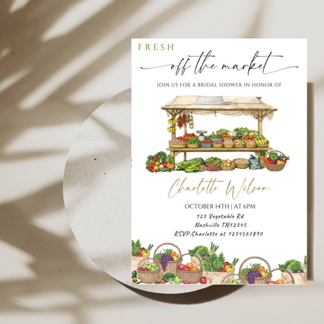 Convites Chuva de Presentes de Noiva Fresh Off The Market - (Criador carregado)