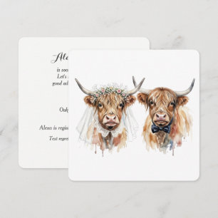 Convites Chuva de Presentes de Noiva Vacas das Terras Altas