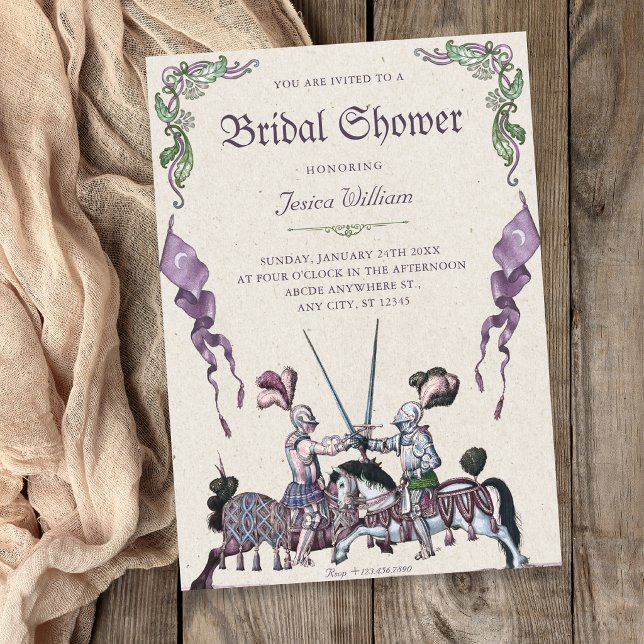 Convites Chuva de presentes medieval dos cavaleiros (Criador carregado)