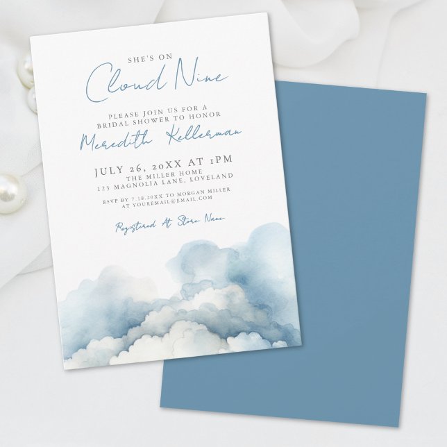Convites Chuva de Presentes para a Noiva (Cloud Bridal Shower Invitation)