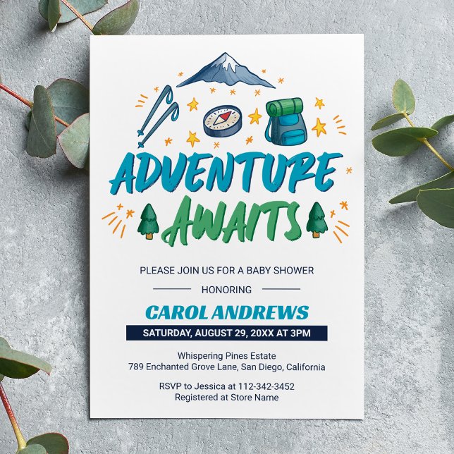 Convites Chuva de Presentes para Bebê Aventureiro (Criador carregado)