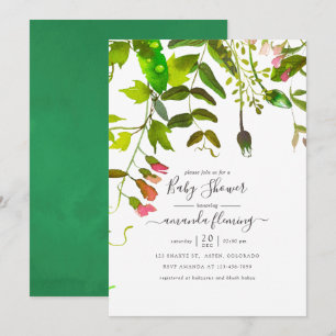 Convites Chuva de Primavera em Aquarela Baby Shower