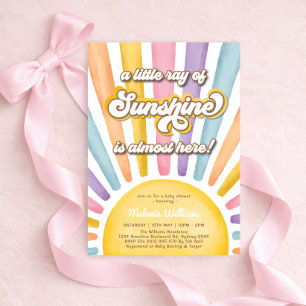 Convites Chuva de Raios de Sol Menina Baby Shower