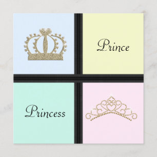 Convites Chuva de Revelação de Gênero de Príncipe Princesa