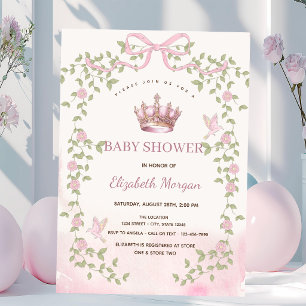 Convites Chuva de Rosa Coroa Arco Floral Baby Shower