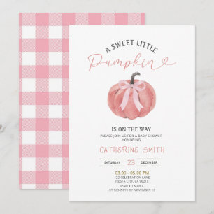 Convites Chuva de Rosa de Outono Abóbora Baby Shower