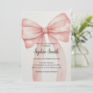 Convites Chuva de Rosa em Aquarela Baby Shower de Menina