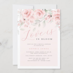 Convites Chuva de Rosas Florais Amor está em Flor Noivado C