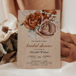 Convites Chuva de Rosas Laranja Queimada em Terracota para