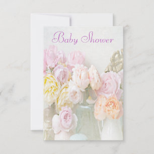 Convites Chuva de Rosas Românticas em Jars Baby Shower