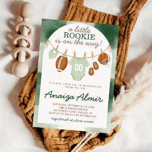 Convites Chuva de Roupas de Futebol para Bebê Little Rookie