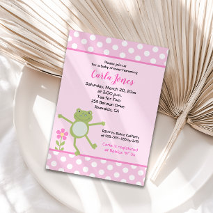 Convites Chuva de Salto Rosa Menina Baby Shower