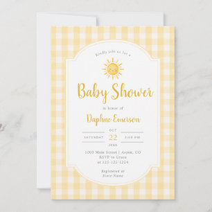 Convites Chuva de Sol Amarelo para Chá de Bebê