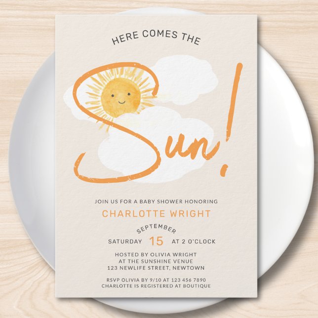 Convites Chuva de Sol - Baby Shower (Criador carregado)