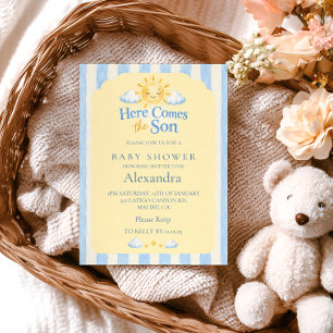 Convites Chuva de Sol Baby Shower Menino